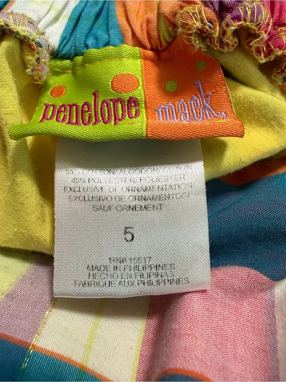 Penelope Mack Girls Multicolor Plaid Dress Back Cutout | Gold Lurex | Size 5‎